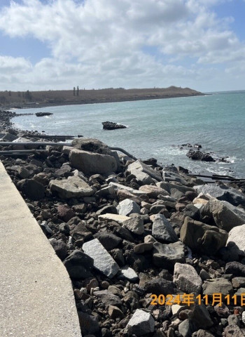 澎湖縣嵵裡水產種苗繁殖場後方海堤災損修復完成 強化海岸防護