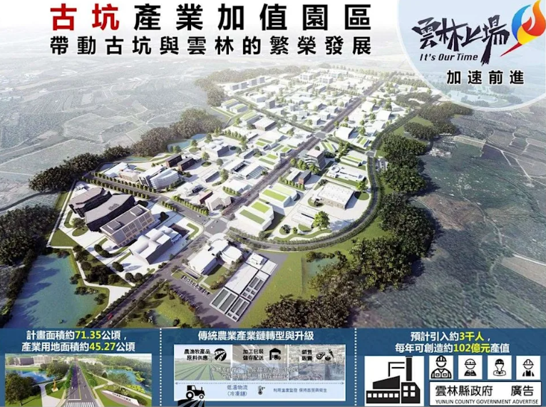 內政部核准「雲林古坑溝子埧產業園區」開發計畫，推動農業轉型升級與國土計畫對接