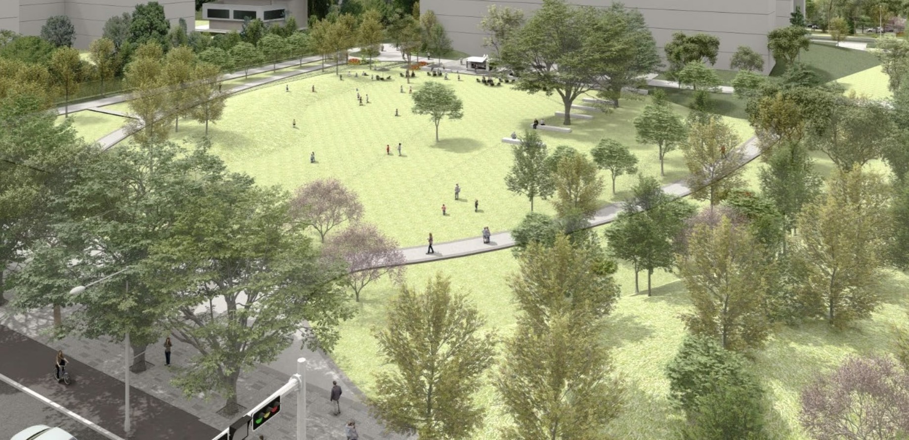 臺南市永康創意園區再為永康增添大型公園,打造40米綠蔭大道與千坪寵物休閒空間