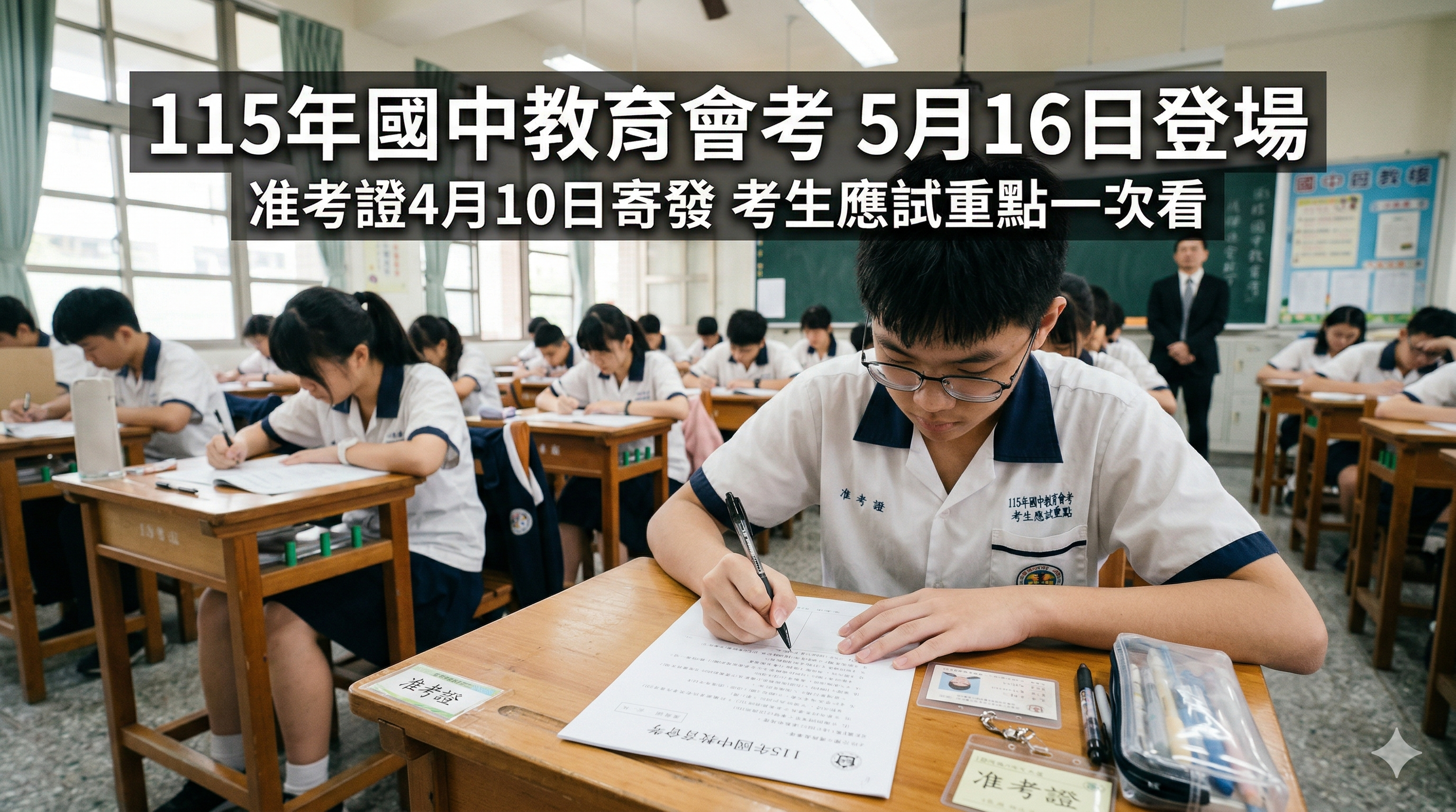 國中教育會考倒數！115年5月16日登場　准考證4月10日寄出