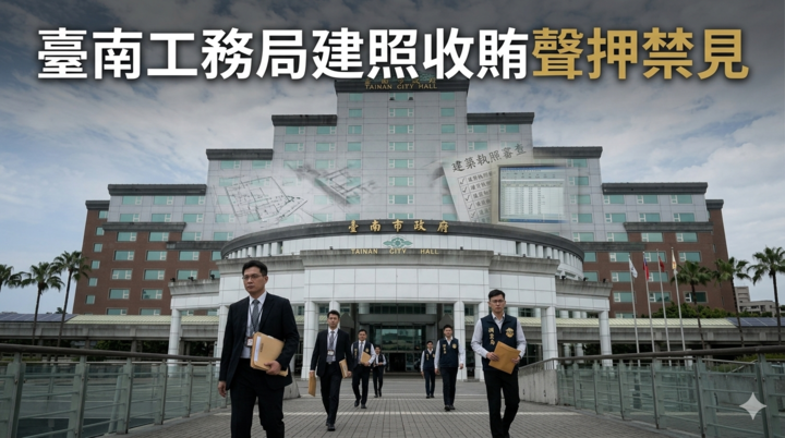 廉檢搜索臺南工務局　副工程司被控收受電器加速審照遭聲押禁見，揭建照審查疑雲震撼政界