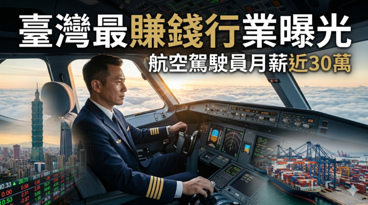 醫師律師不再第一！航空駕駛員領軍高薪榜，月薪近30萬穩居頂端