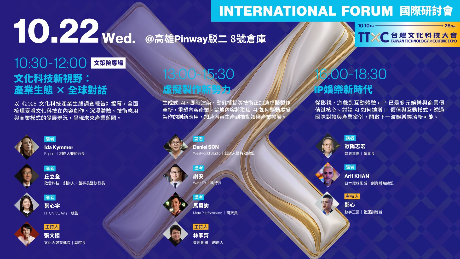 2025TTXC國際研討會高雄登場 全球文化科技菁英齊聚 探討虛擬製作、沉浸內容與IP娛樂