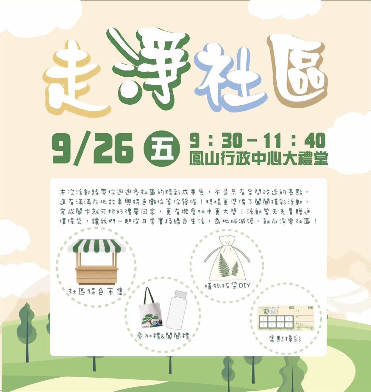 高雄市社區營造成果展登場 高雄市都發局以走淨社區為主題 展現淨零永續與綠色生活創意