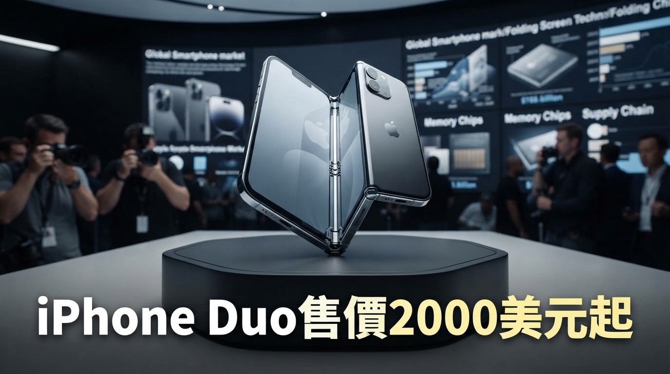 蘋果首款摺疊iPhone傳定名iPhone Duo　美國售價2000美元起、最高2TB，10月有望上市