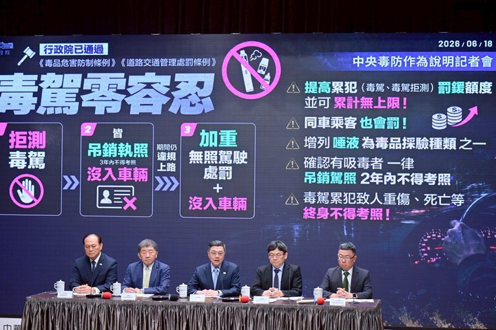 行政院長卓榮泰宣示強化反毒與毒駕聯防機制、並宣布臺灣世界競爭力評比躍升全球第4創新高