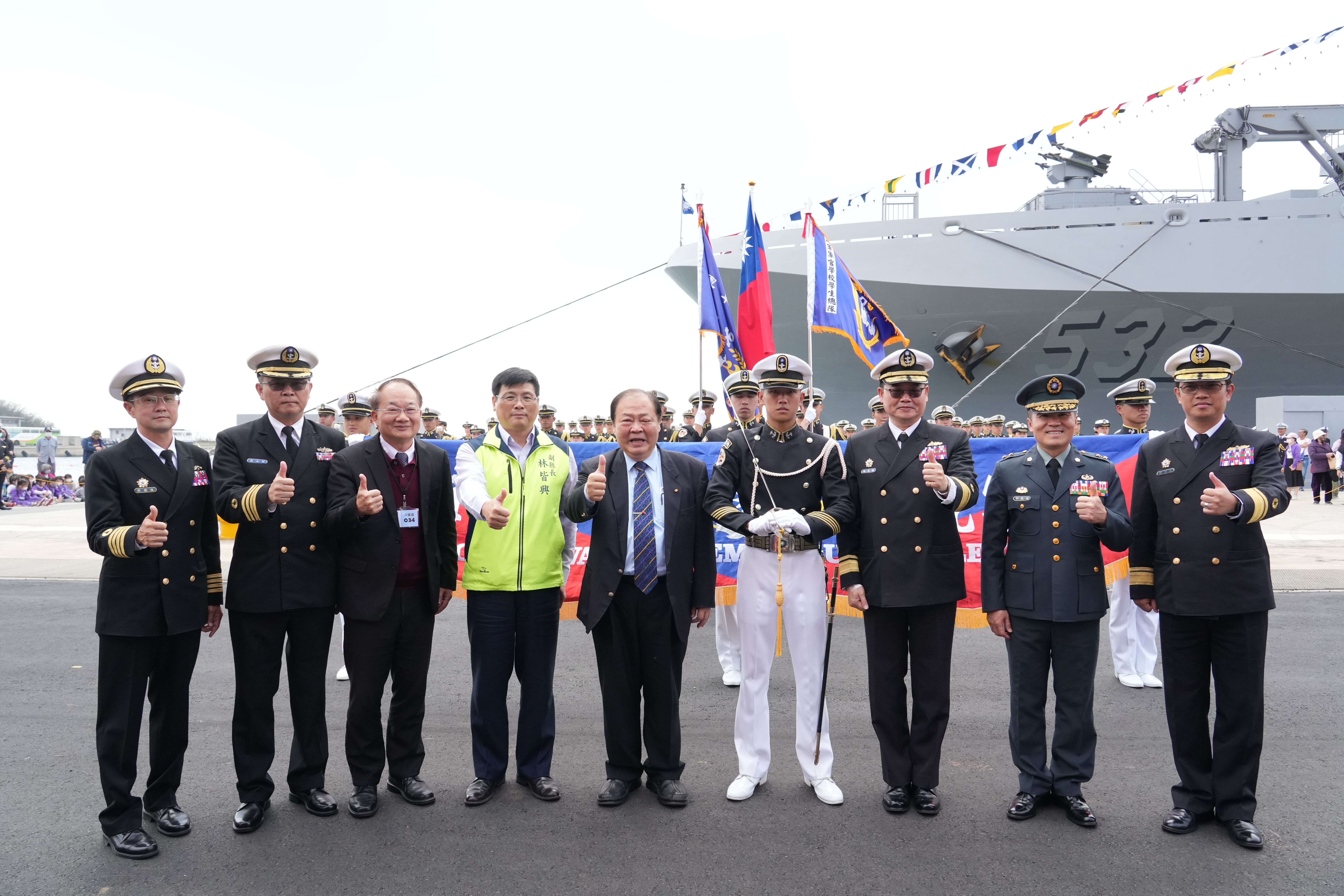 海軍114年度敦睦遠航訓練支隊抵達澎湖 陳光復熱情迎接並表達敬意