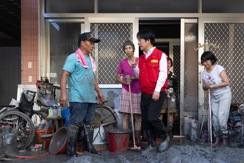 花蓮馬太鞍溪災情　賴清德總統赴災區勘災　強調救災、復原及重建　慰問民眾與國軍協力救援