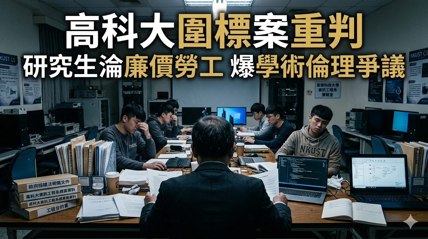 高科大教授太狠！總務長護航弟撈千萬　研究生當廉價勞工下場曝光遭重判