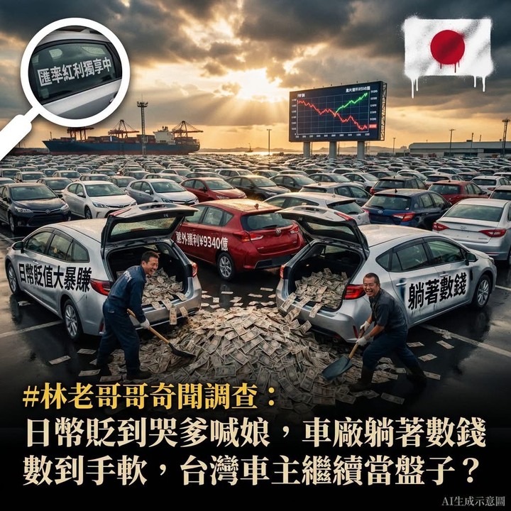日圓貶值觸發日本車廠「匯差紅利」：Toyota、Honda、Nissan合計暴賺1860億　臺灣進口車價為何仍未下修？