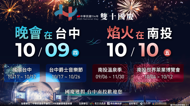 雙城共舞迎國慶！臺中南投攜手打造四大活動盛典　十月國慶連假必去四大旅遊亮點一次看