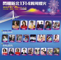 跨年就到新北！「閃耀新北1314跨河煙火」首創淡水、八里雙主場　韓日重量級藝人動力火車、樋口愛、蕭煌奇、HWASA齊聚