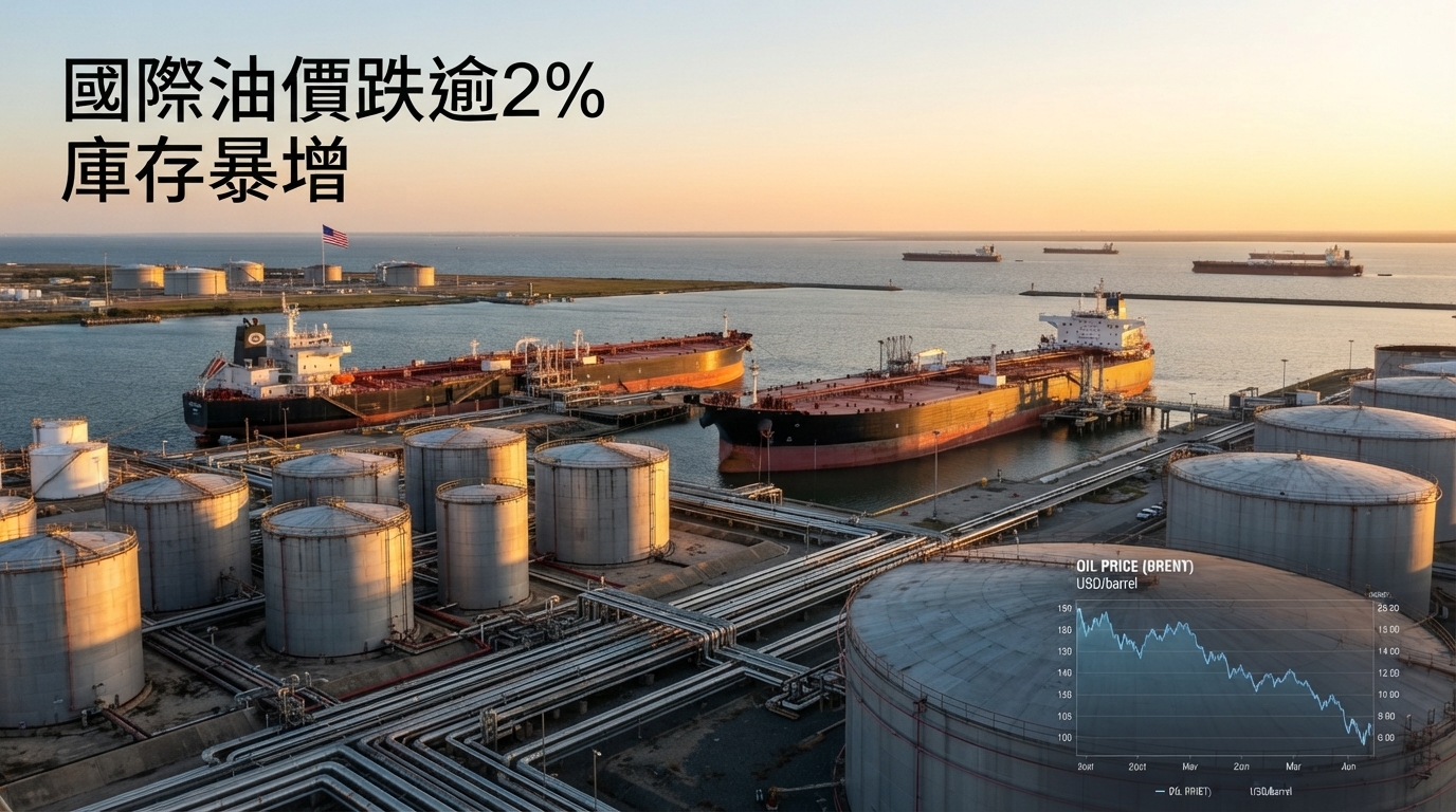 國際油價跌逾2%！美國原油庫存暴增、全球需求轉弱　中東供應風險仍牽動油市
