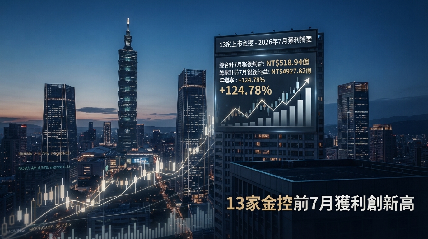 2026金控獲利大洗牌！13家前7月賺近4930億　國泰金7月稱王、富邦金累計居冠