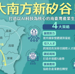 行政院推動大南方新矽谷方案，透過四大策略整合資源，打造完整半導體S廊帶與AI智造新引擎