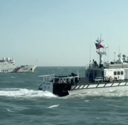 金門海域出現四艘中國海警船侵擾，海巡署在惡劣海象中迅速全數驅離