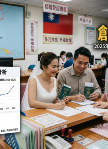 臺灣跨國婚姻占比創新高　非本國籍配偶突破18%　婚育模式進入新階段