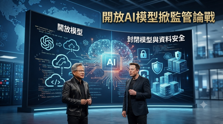 黃仁勳首度在X力挺開放AI模型！馬斯克公開聲援　25家科技巨頭聯署反對過度監管