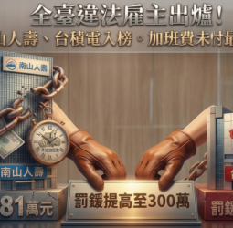 全臺十大違法雇主名單公布：南山人壽居冠、台積電入榜，勞團指出未給加班費仍是最大宗問題，盼修法提高罰責