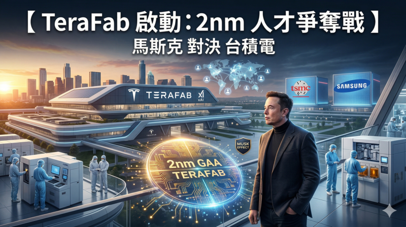 馬斯克TeraFab晶圓廠計畫全面展開　全球搶挖半導體人才進軍2奈米製程直逼台積電與三星